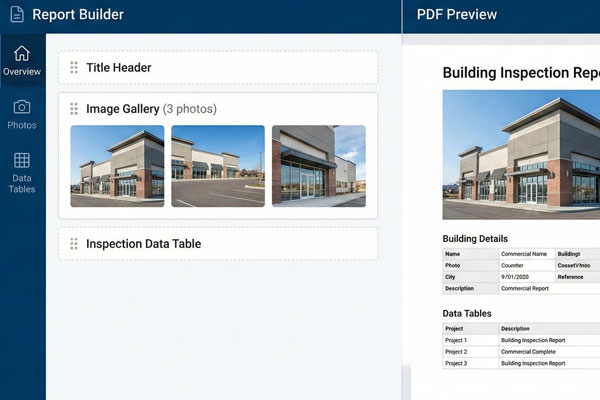 BEMS professional report generation with customizable templates and one-click PDF export